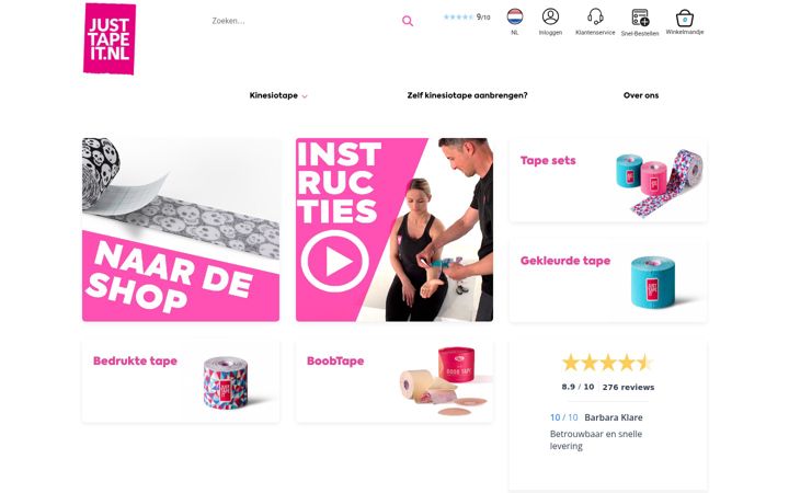 Screenshot of justtapeit.nl