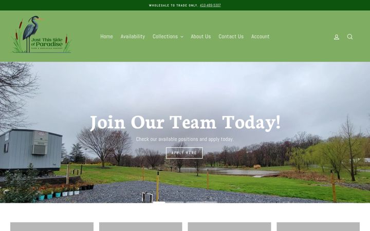 Screenshot of justthissideofparadisefarm.com