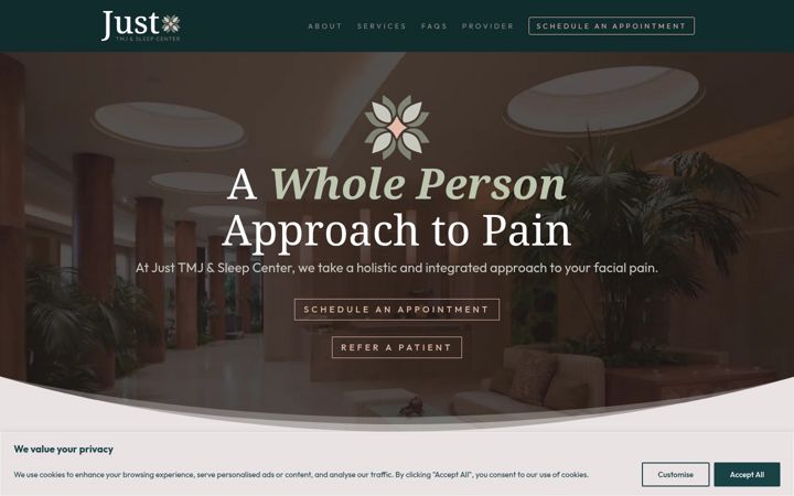 Screenshot of justtmjsleep.com