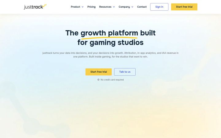Screenshot di justtrack.io