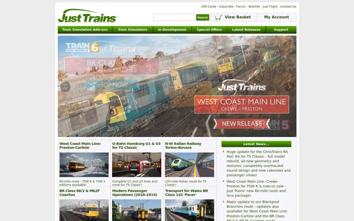 Screenshot of justtrains.net