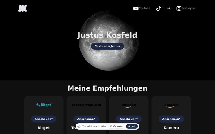Screenshot of justuskosfeld.com
