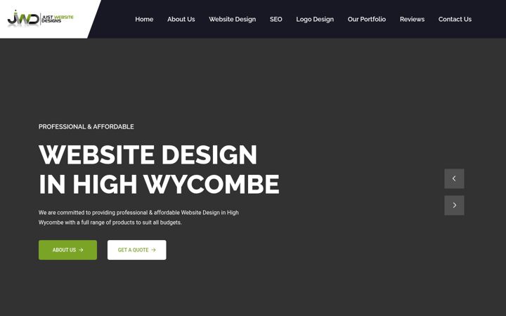 Screenshot of justwebsitedesigns.com
