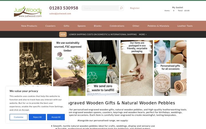 Screenshot of justwood.com