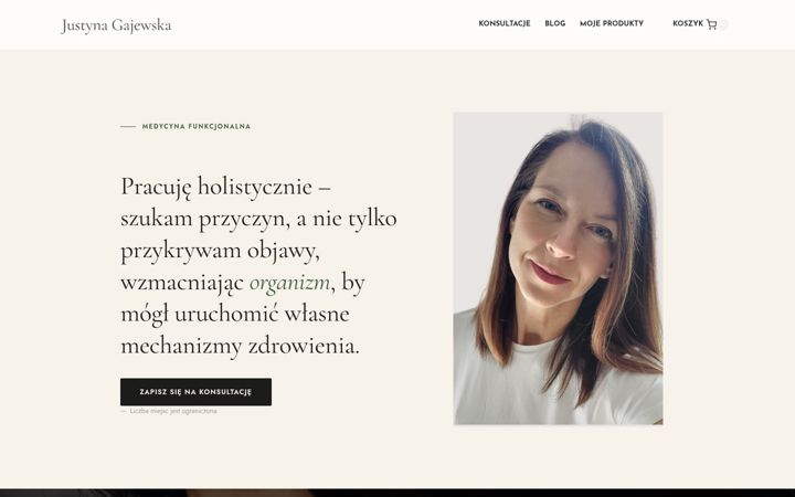 Screenshot ta' justynagajewska.pl