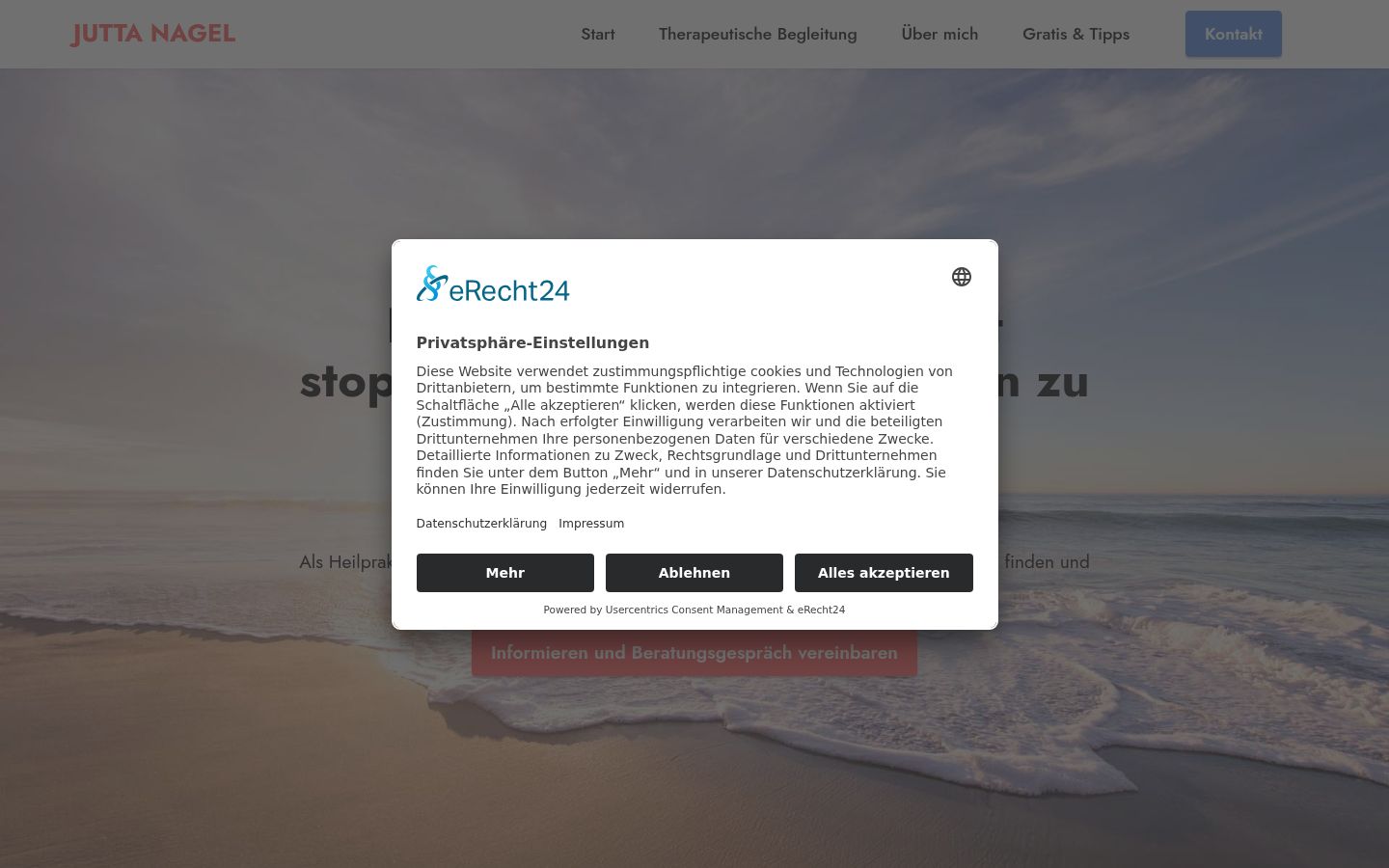 Captura de ecrã do banner de consentimento apresentado antes de qualquer interação