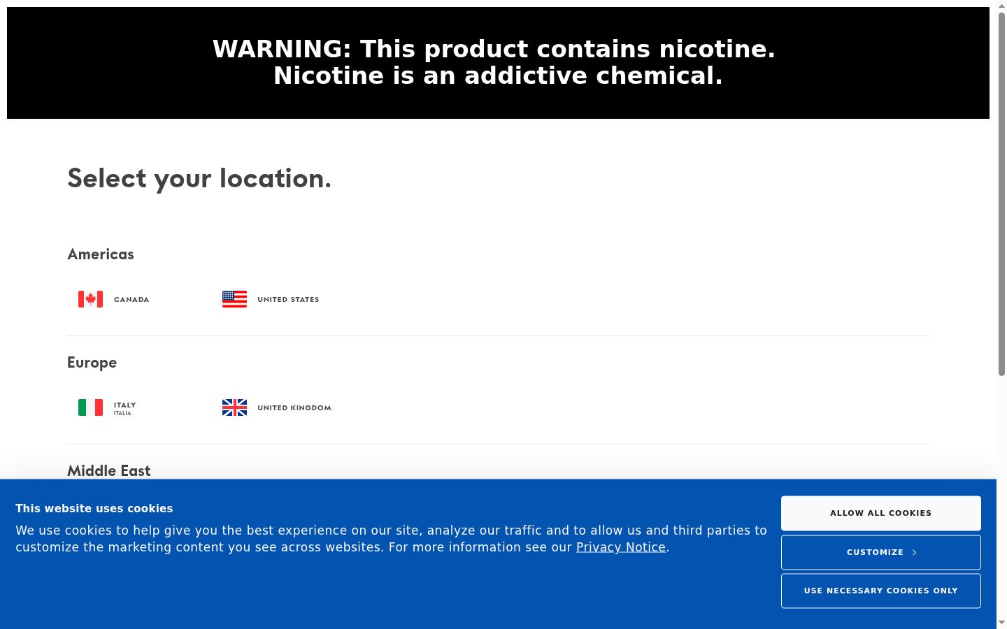 Screenshot of the consent banner shown before any interaction