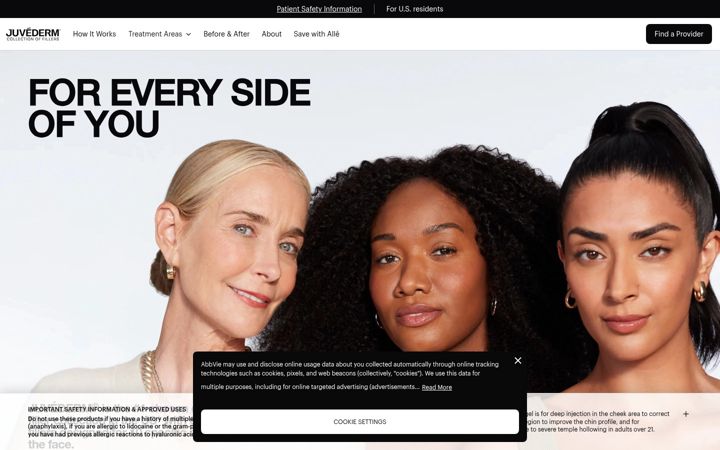 Screenshot of juvederm.com