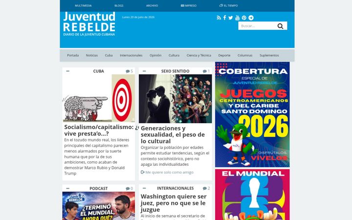 Screenshot of juventudrebelde.cu
