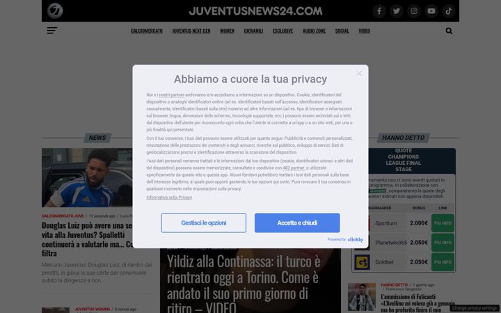 Screenshot of juventusnews24.com