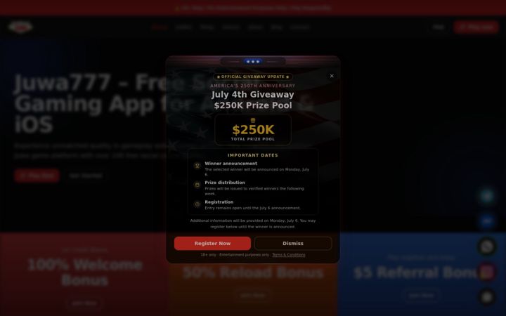 Screenshot of juwa777.com