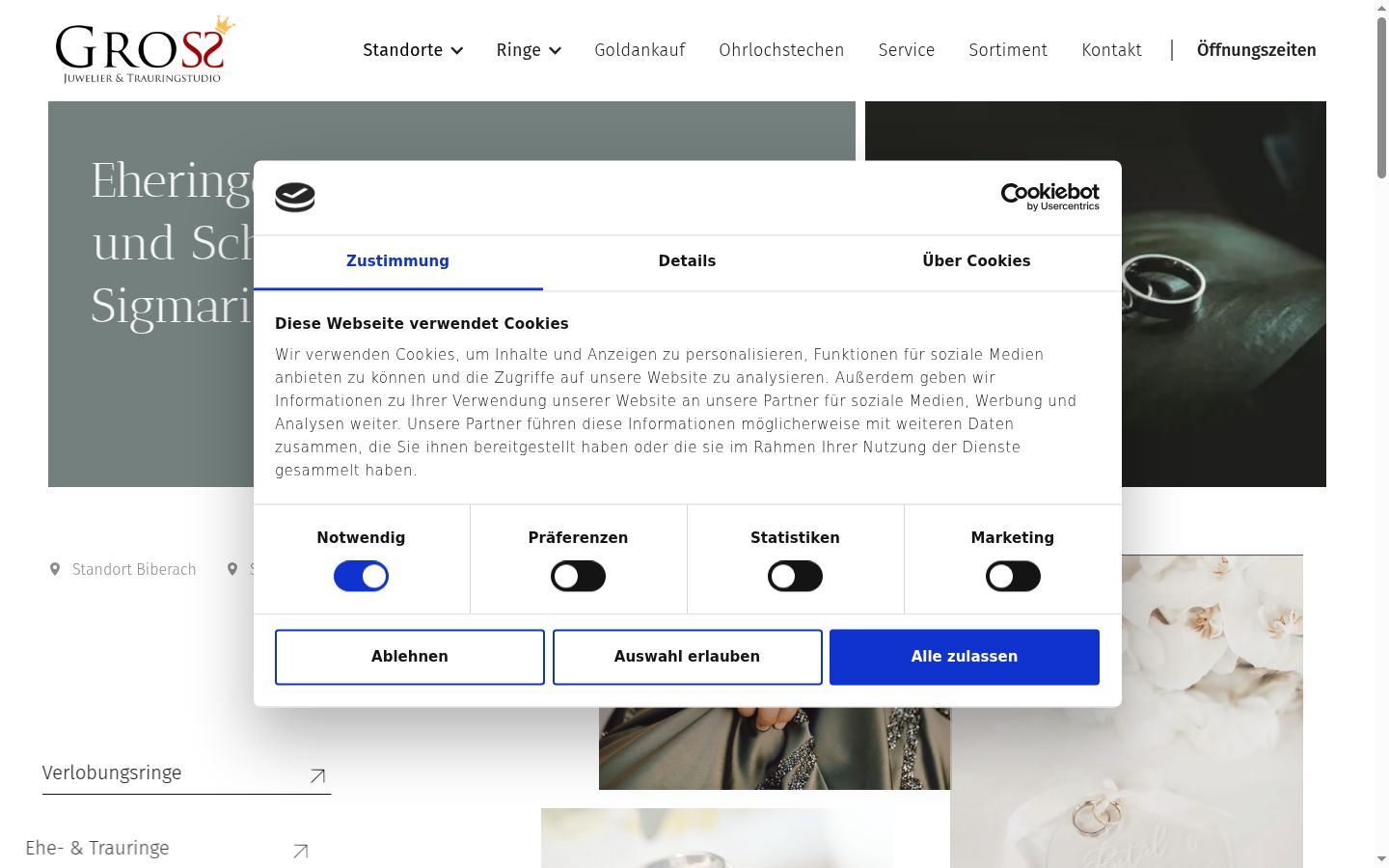Screenshot tal-banner tal-kunsens muri qabel kwalunkwe interazzjoni