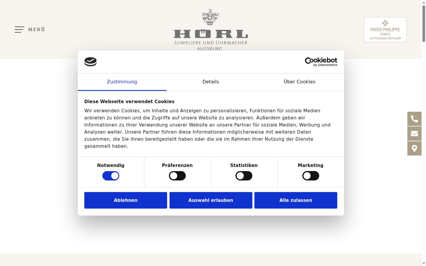 Screenshot of the consent banner shown before any interaction