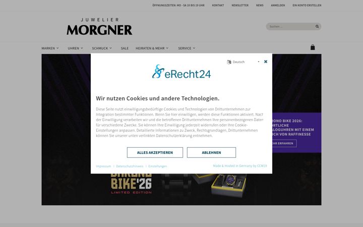 Screenshot of juwelier-morgner.de