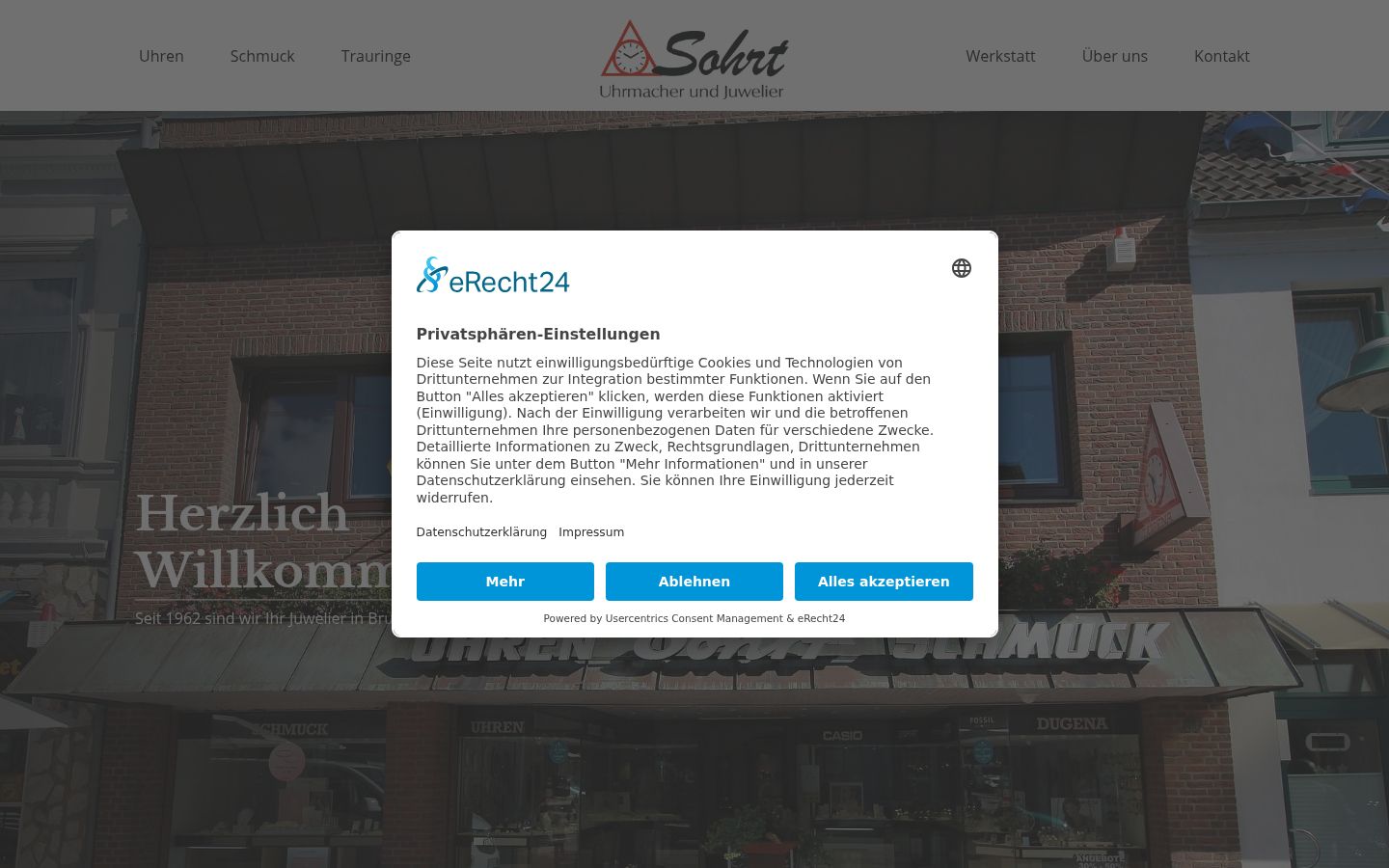 Screenshot of the consent banner shown before any interaction