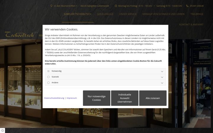 Screenshot of juwelier-tschoeltsch.de