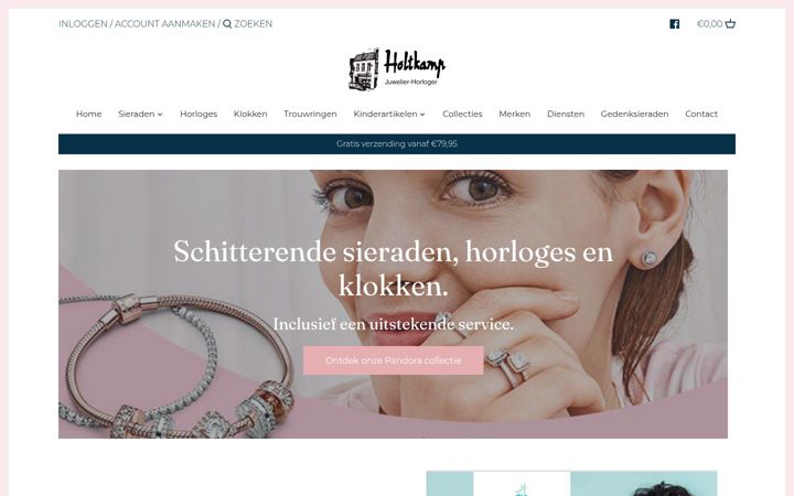 Kuvakaappaus sivustosta juwelierholtkamp.nl