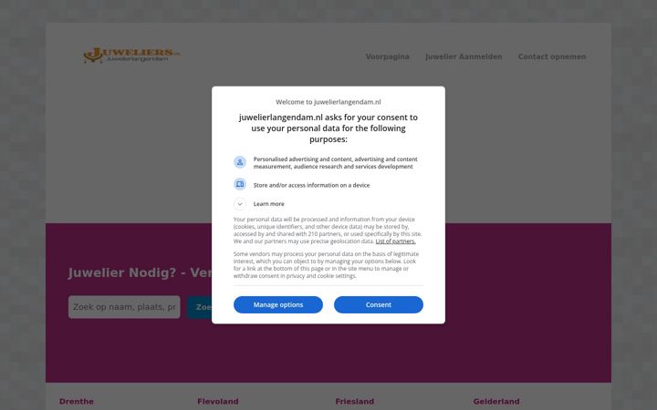 Screenshot of juwelierlangendam.nl