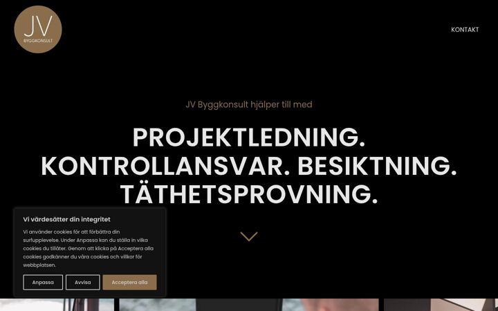 Screenshot of jvbyggkonsult.se