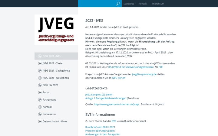Screenshot of jveg.de