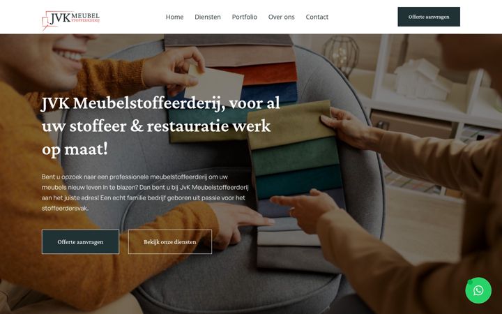 Screenshot of jvkmeubelstoffeerderij.nl