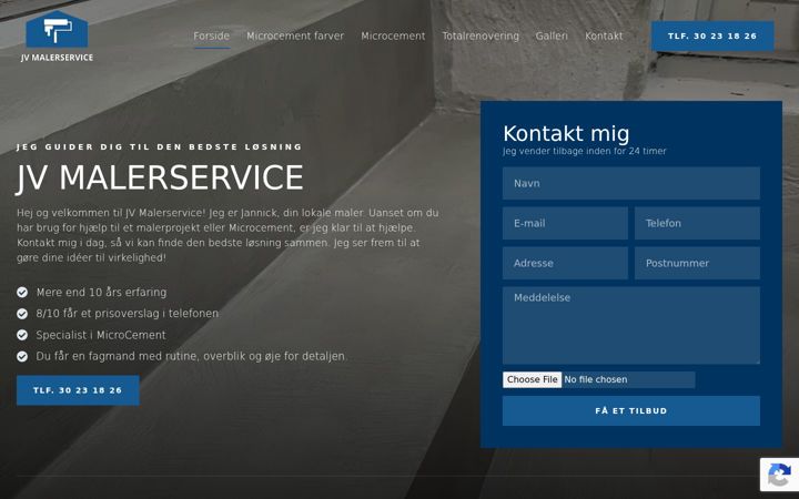 Ekrānuzņēmums no jvmalerservice.dk