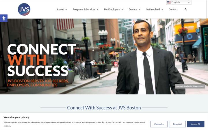 Screenshot of jvs-boston.org