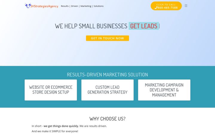 Screenshot of jvstrategiesagency.com
