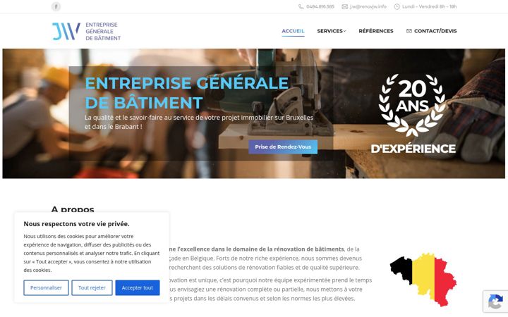 Screenshot of jw-entreprise.be