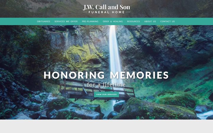 Screenshot of jwcallfuneralhome.com