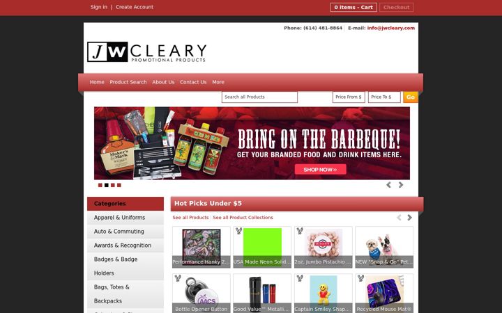 Screenshot of jwcleary.com