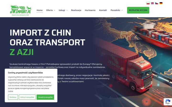 Screenshot of jwimport.pl