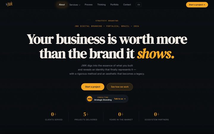 Screenshot of jwk.com.br