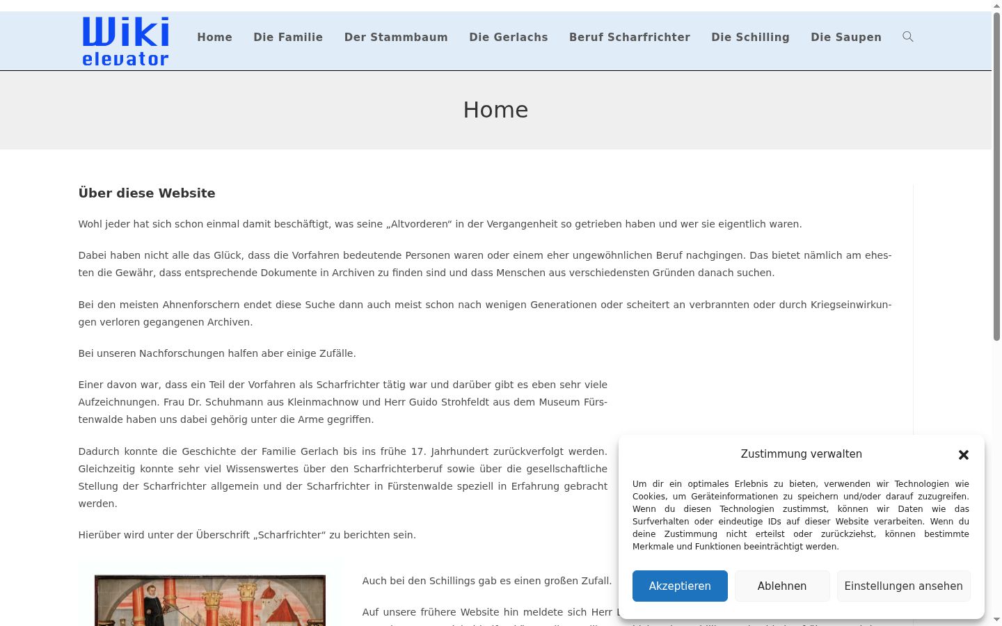 Screenshot des Einwilligungsbanners vor jeglicher Interaktion