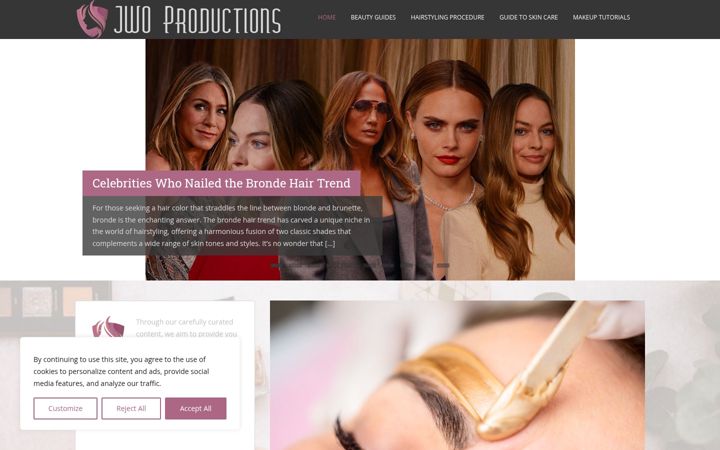 Screenshot of jwoproductions.com