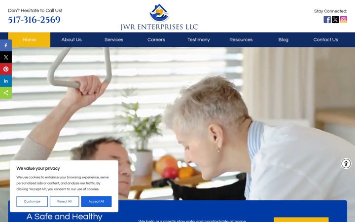 Screenshot of jwrhealthservices.com