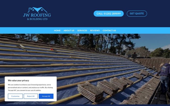 Screenshot of jwroofingbuilding.co.uk