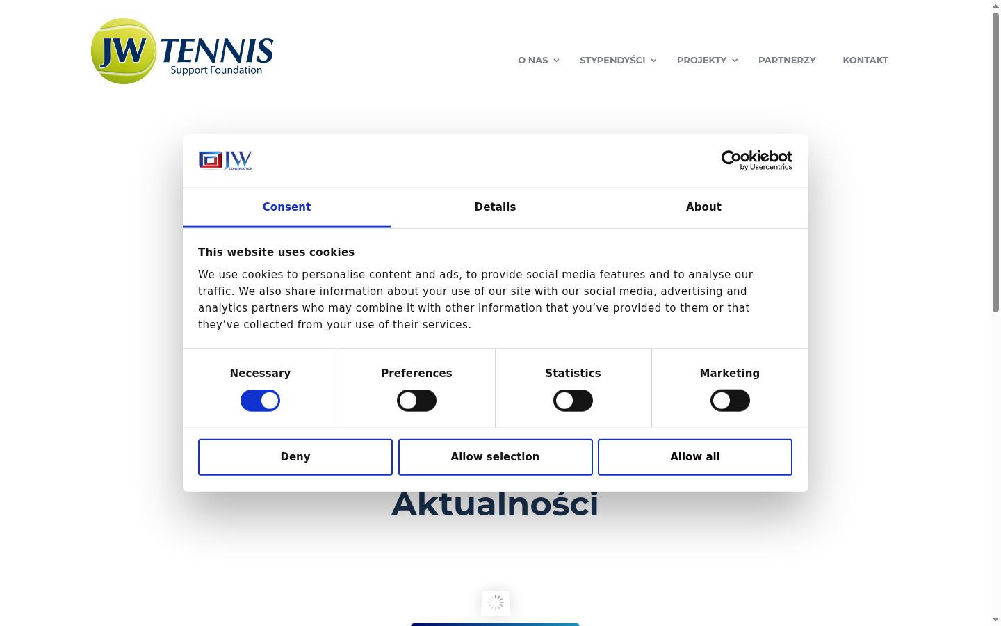 Snímek obrazovky baneru souhlasu zobrazeného před jakoukoli interakcí