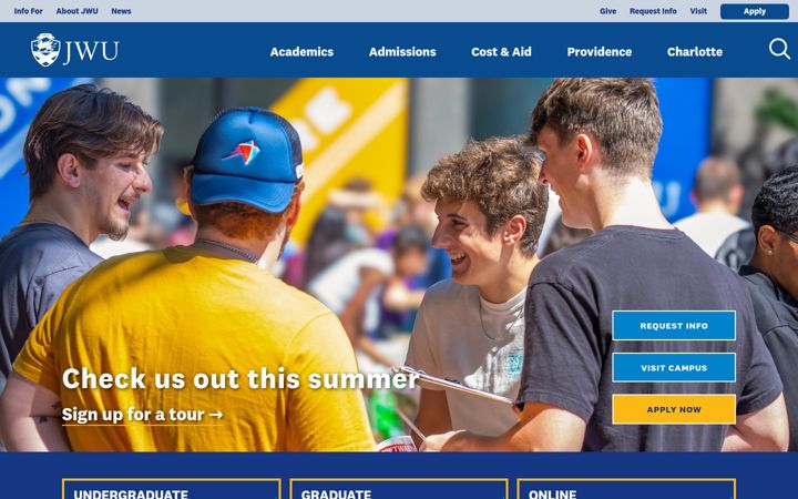 Screenshot of jwu.edu