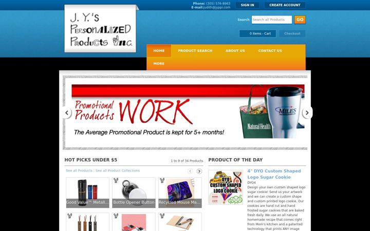 Screenshot of jy-personalizedproducts.com