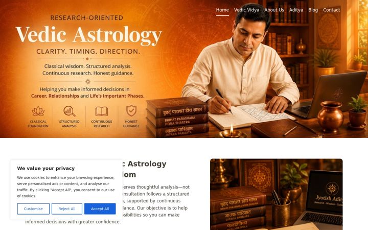 Screenshot of jyotishaditya.com