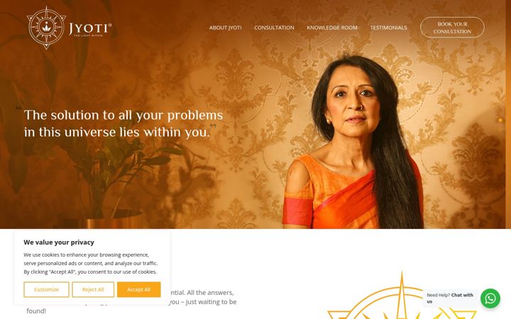 Screenshot of jyotithelightwithin.com