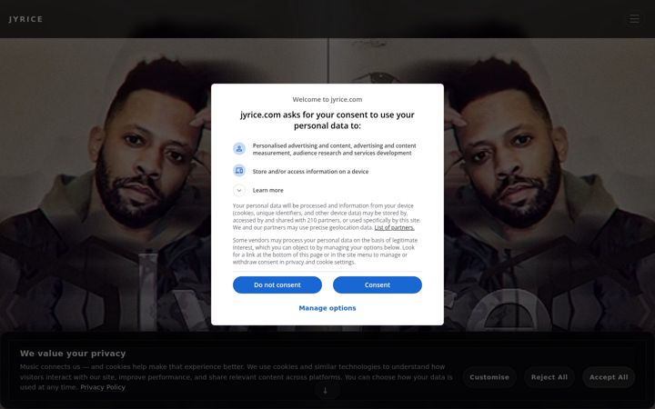 Screenshot of jyrice.com