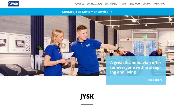 Captura de ecrã de jysk.com