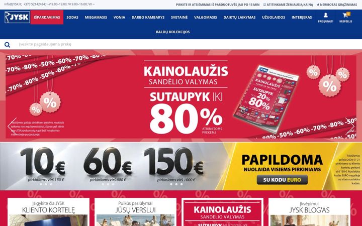 Screenshot of jysk.lt