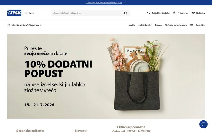 Screenshot of jysk.si