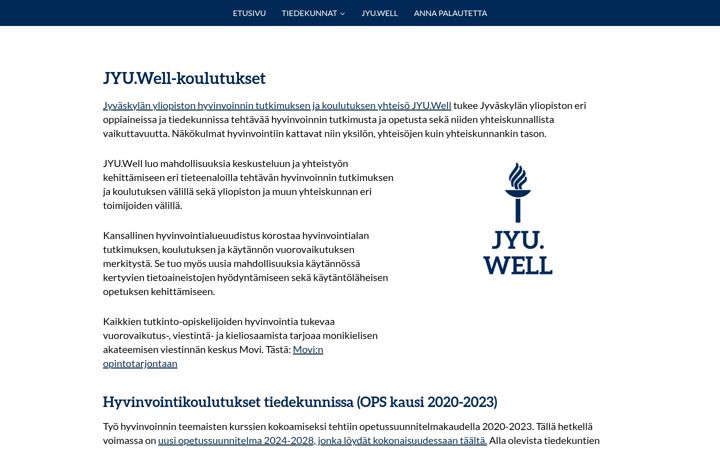 Screenshot of jyuwellkoulutukset.fi