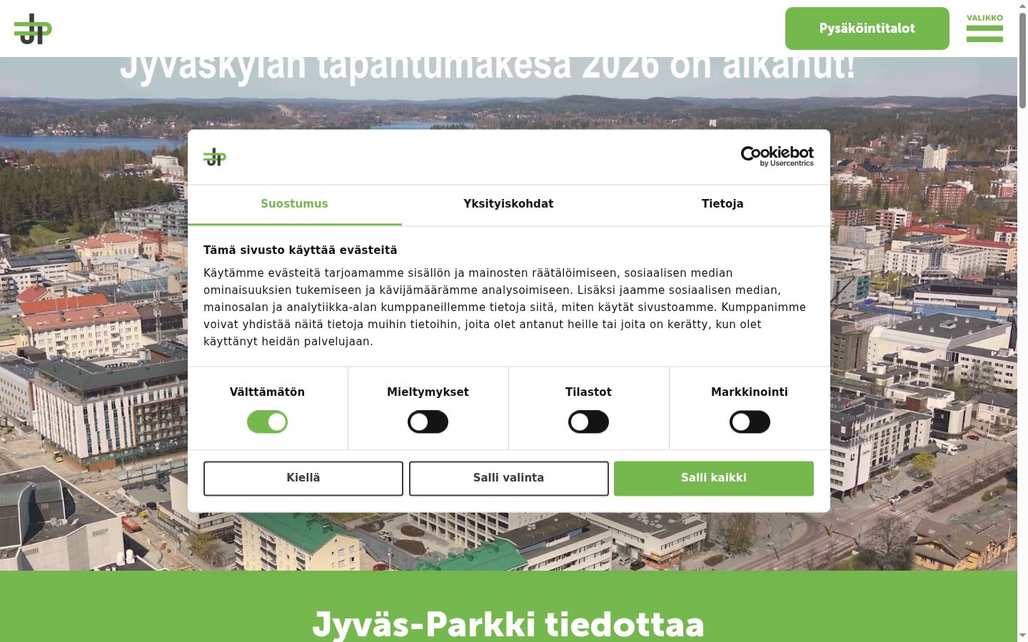 Screenshot tal-banner tal-kunsens muri qabel kwalunkwe interazzjoni