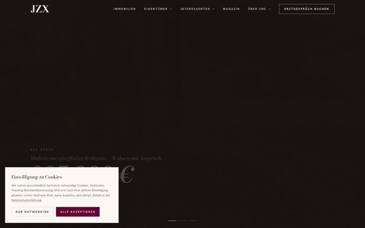 Screenshot of jzxgmbh.de