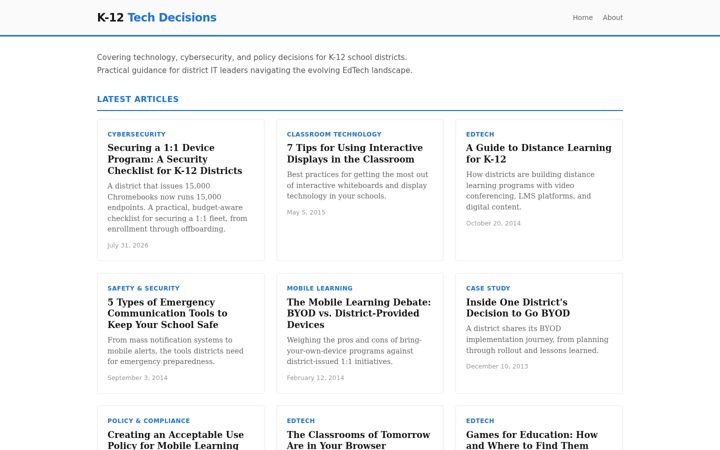 Screenshot of k-12techdecisions.com